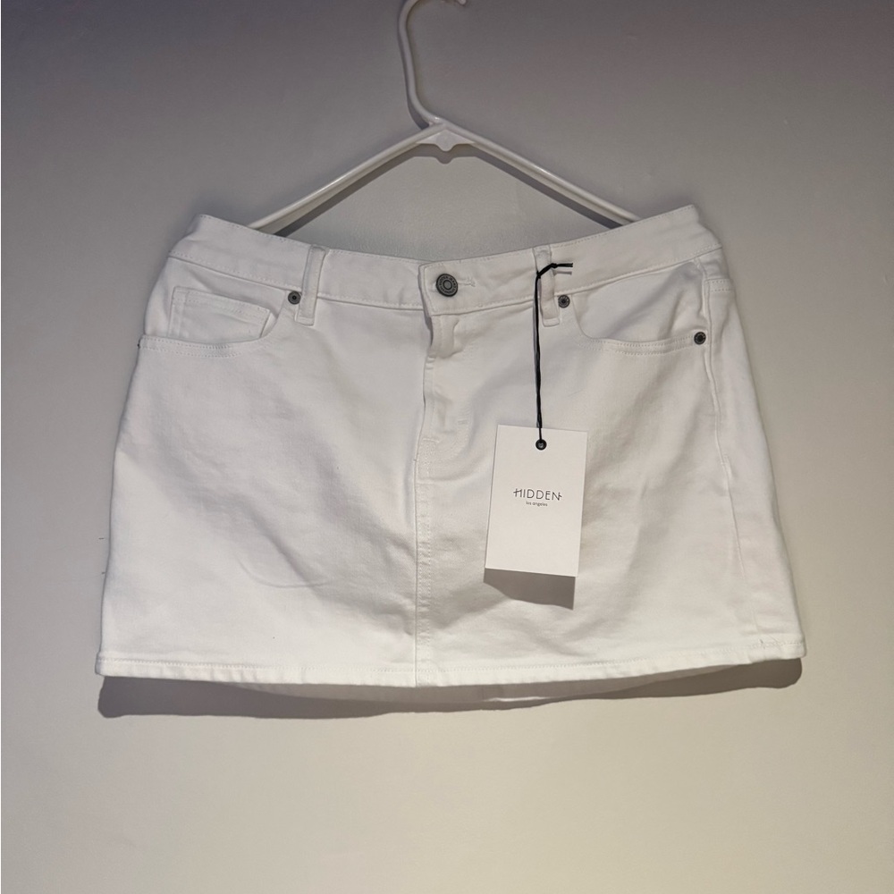 White Denim Mini Skirt